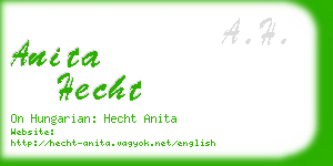 anita hecht business card